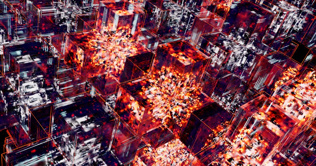 Abstract digital network with light effects